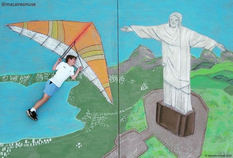 Chalk Art สุดคิ้วท์! พี่สาววัย 14 ชวนน้องชายวัย 9 ขวบท่องทั่วโลกอย่างสร้างสรรค์ในช่วงล็อกดาวน์